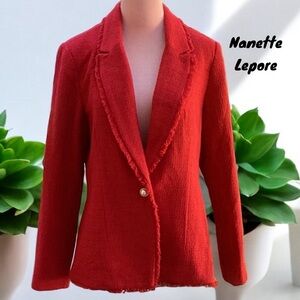 NANETTE LEPORE NWT WOMENS BLAZER JACKET COLOR RED RIDING HOOD SIZE 10